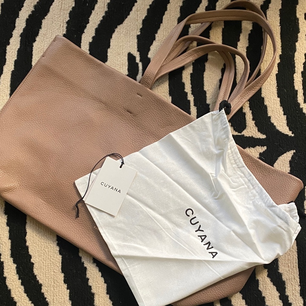 Cuyana Blush Leather Tote Bag - Picture 3 of 7